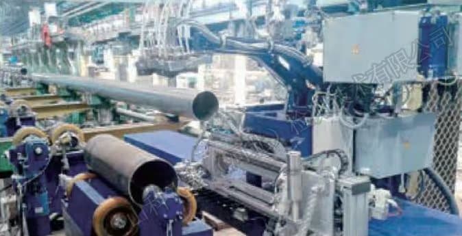 PAUT inspection station on the pipe production line