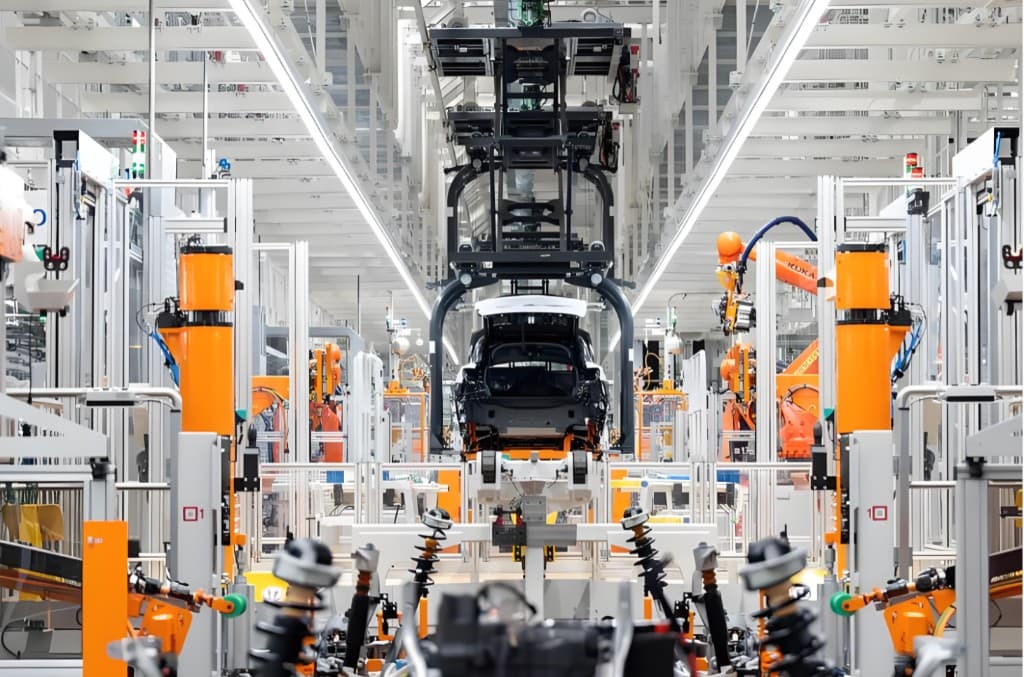 Automated robotic automotive assembly line
